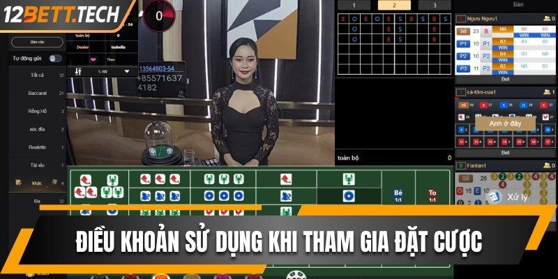 Các điều khoản sử dụng khi tham gia đặt cược tại 12BET