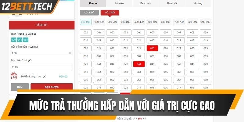 Mức trả thưởng hấp dẫn với giá trị cực cao